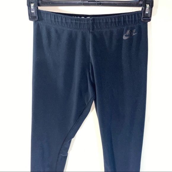 Nike Leggings Pull on Elastic Waist Full Leggings See a Leg Big Logo "Just Do It - Picture 2 of 10